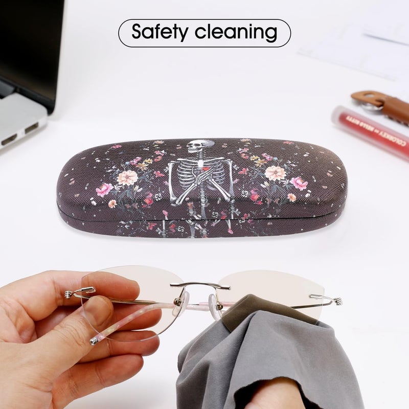PERFECTSIGHT Store Hard Shell Eyeglasses Case, PU Leather Protective Glasses Case, Cute Eyeglass Case for Women Men Girls - Image 4
